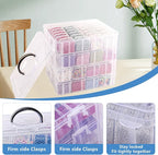 VTG Bead Organizer Box, 112 Pcs Small Organizers, 3-Tier Bead Storage Containers Portable Organizer and Storage Box Stackable