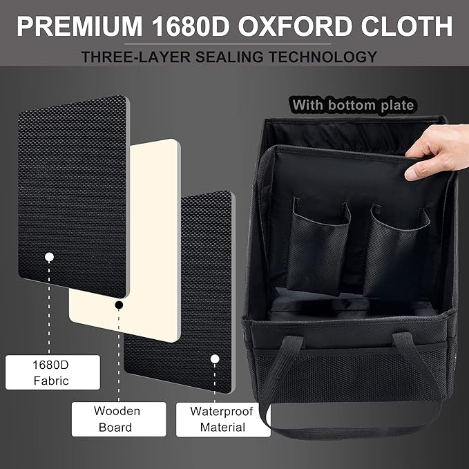 Front-Back Seat Car Organizer Box - Portable Passenger Seat Organizer, Odorless Fabric Car Seat Organizer, Universal Foldable A