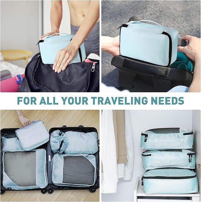 Toncoke 8-Piece Packing Cubes for Travel, 2026 Upgraded Durable Zippers & Reinforced Mesh, Complete Luggage Organizer Set wit