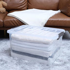 Citylife 6 Packs 44.4 QT Plastic Storage Bins with Lids Large Stackable Storage Containers for Organizing Clear Storage Box f