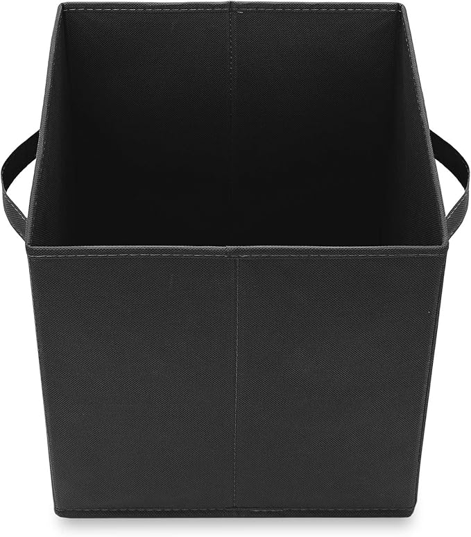Casafield Set of 6 Collapsible Fabric Cube Storage Bins, Black - 11" Foldable Cloth Baskets for Shelves, Cubby Organizers & M