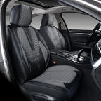 Coverado Leather Seat Covers for Car, Waterproof Front Car Seat Covers with Lumbar Support Universal Fit for Most Sedans SUV 