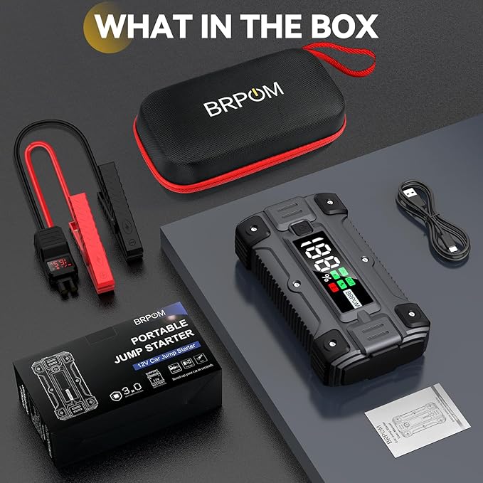Car Jump Starter, 8000A Peak 26800mAh (Up to All Gas or 10.0L Diesel Engine, 50 Times) 12V Auto Booster Battery Charger Jump