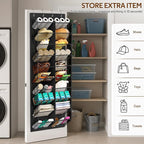 MISSLO 30 Pairs Over the Door Shoe Organizer Breathable Mesh Hanging Shoe Rack for Closet Storage with Wide Deep Pockets 10 T