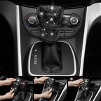 CAR PASS Leather Bling Seat Covers Full Sets 16 pcs, Bling Diamond Car Accessories Set for Women, Sparkly Rhinestone Steering