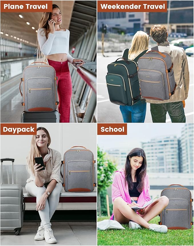LOVEVOOK Travel Backpack for Women & Men 40L,Airline Approved Carry On Backpack Travel Essentials,TSA Carry on Luggage,Waterp