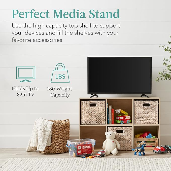 Best Choice Products 6-Cube Storage Organizer, 11in Shelf Opening, Bookcase, Display Shelf, Customizable w/ 3 Removable Back 
