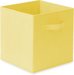 Casafield Set of 6 Collapsible Fabric Cube Storage Bins, Yellow - 11" Foldable Cloth Baskets for Shelves, Cubby Organizers & 