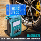 5X Faster Tire Inflator Portable Air Compressor, 160PSI Cordless Air Pump Compatible with Makita 18V Battery with Digital Pressure Gauge, LED Light, Deflator & Auto Shut-Off for Car, Motorcycle, Truck