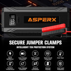 ASPERX Car Jump Starter, 4000A Peak Battery Starter for All Gas or 10.0L Diesel Engines, 12V Battery Starter, Jump Box with