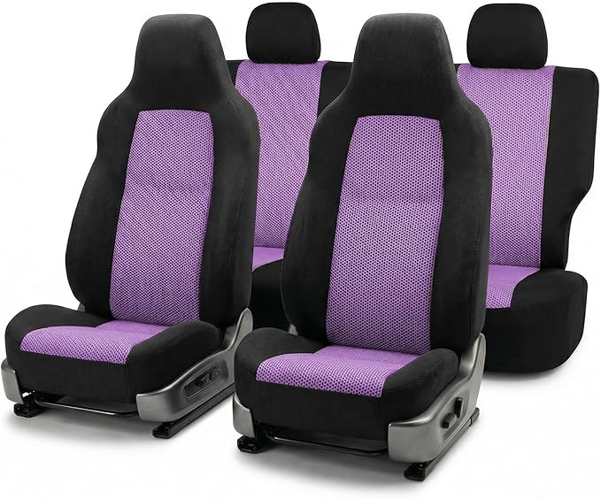 FH Group Automotive Full Car Seat Covers for SUV, Trucks, Sedan and More - Universal Fit Front High Back & Rear Solid Bench D