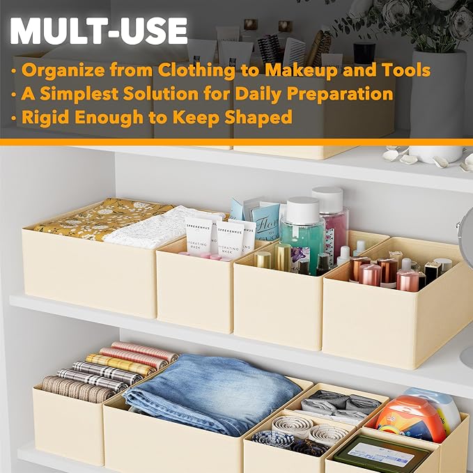 SpaceAid Drawer Organizer Clothes, 12 Pack Dresser Organizer Bins for Nursery, Closet Organization and Storage Dividers for C
