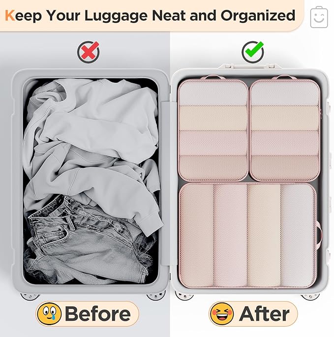Veken 6/9/11 Set Compression Packing Cubes for Travel Essentials,Compressible Expandable Large Luggage Suitcase Organizer Bag