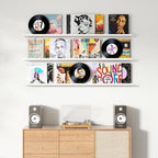 Axeman Picture Ledge Shelf | 55 Inch White Floating Shelves Set of 3 | Rustic Wood Wall Shelves with Lip | 55" White Picture 
