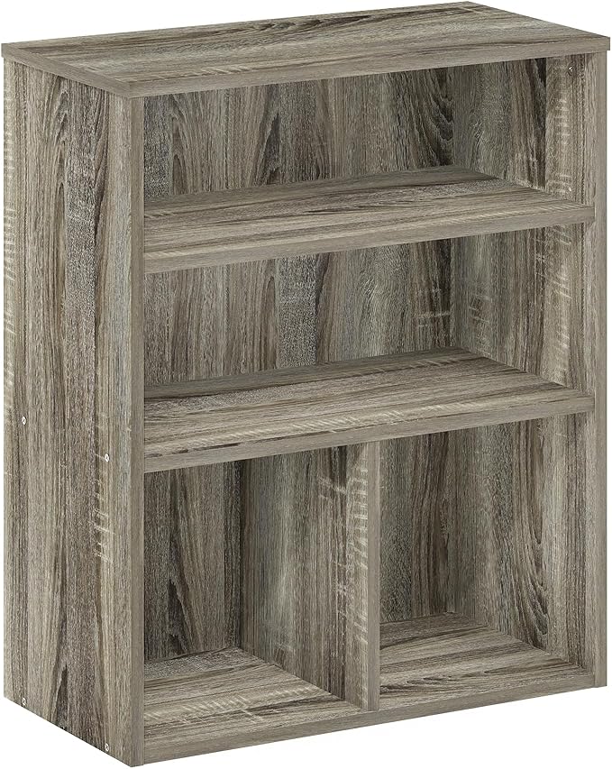 Furinno PASIR Book Shelf, 3-Tier Display Bookshelf, Bookcase, 11.8 x 23.6 x 28.1, for Living Room, Bedroom, Home Office, Fren