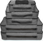 TravelWise Packing Cube System - Durable 5 Piece Weekender Plus Set (Silver)
