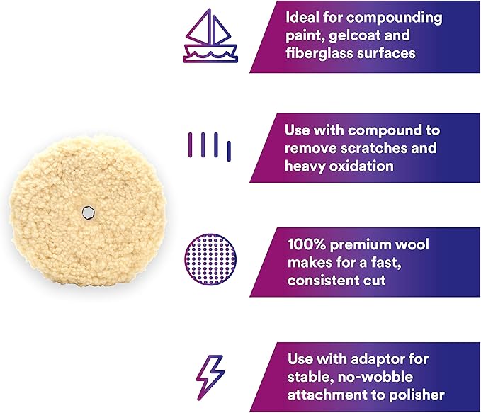 3M Wool Compounding Pad - Perfect-It 9 inch Quick Connect Pad 05753, 9 in