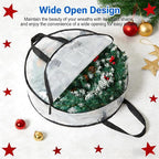 4 Pack Wreath Storage Bag, Summer, Christmas Decoration Garland Container, 24 Inch Clear Door Wreath Organizers, Moving Boxes