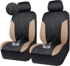 CAR PASS Waterproof Black Beige Car Seat Covers Front Seat Covers Neoprene Wetsuit,All-Weather Non-Slip Durable,Universal Fit