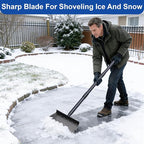 Garden Shovel, Floor Scraper, Ice Scraper, 59 Inch Adjustable Heavy Duty Snow Scraper Long Handle, Garden Flat Shovel for Lawn Edging Weeding Digging Snow Removal and Ice Scraping