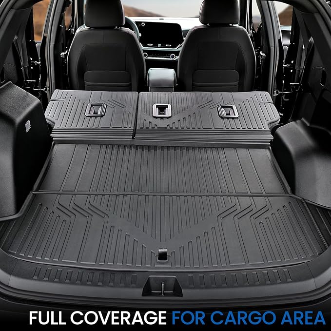 Cargo Mat with Backrest Mat for 2025-2026 Chevy Equinox(Only Gas)/GMC Terrain, All Weather TPE Trunk Cargo Mat Car Accessories for Chevrolet Equinox