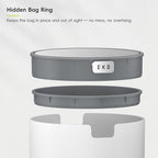 EKO Fandy 0.58 Gal/2.2L Mini Trash Can with Lid, Swing-Top Desktop Trash Can for Bathroom, Countertop, Vanity, Desk or Office, Small Garbage Bin (White)