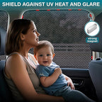 ZATOOTO Car Window Shades, Car Window Covers Baby Breathable Mesh UV Heat Protection Universal Fit for Most Vehicles Easy Magnetic Installation Perfect for Camping Travel Napping