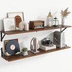 Floating Shelves for Wall,48" Wx8 D Wood Wall Shelves,Hanging Storage Floating Shelf with Metal Brackets,Wide Floating Booksh