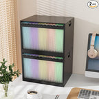 Bamboo Hanging File Boxes with Lids 2 Pack, File Organizer Box for Letter/Legal File, File Box with Hanging Folders Acrylic L