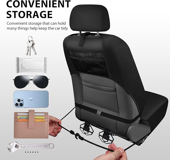 CAR PASS Oxford Bling Diamond Car Seat Covers Full Set Interior Sets, Waterproof Shining Glitter Sparkly Crystal Universal Ar
