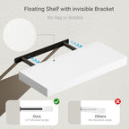Vivelove 16 inch Floating Shelves for Wall, Bathroom Shelves Over Toilet, Wall Shelf for Bedroom, Living Room, Kitchen, Offic