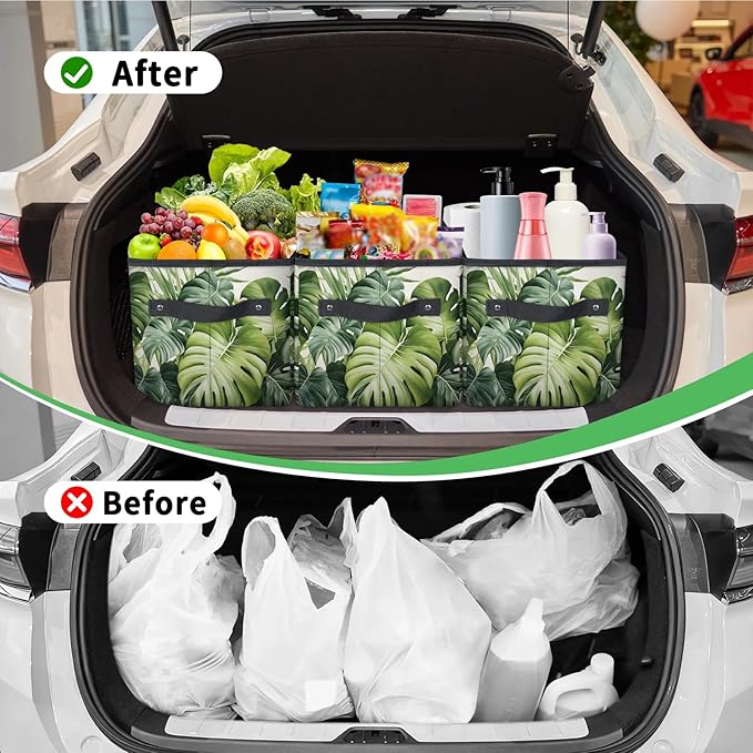 Reusable Grocery Bags Heavy Duty Shopping Bags Foldable Large Tote Bags with Long Handles & Hard Bottom