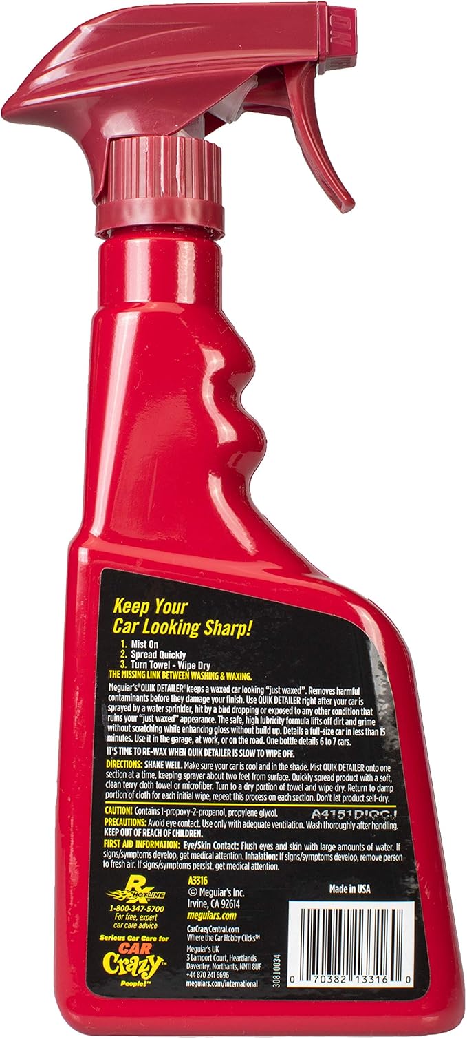 Meguiar's G10240 Smooth Surface XL Clay Kit - Includes 240 Grams of Clay Bars, Quik Detailer Spray Bottle and Microfiber Towe