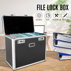 File Organizer Storage Box, Portable Locking Storage Totes - Storage Box with Dual Combination Locks for Filing Office Docume