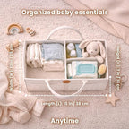 Baby Diaper Caddy Organizer for Nursery – Large Felt Storage Basket for Baby Essentials, Wipes & Diapers – Portable Nursery O