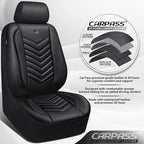 CAR PASS 3D Foam Faux Leather Car Seat Covers Front Seats,Waterproof Leather Front Seat Cover for Cars,Luxury Universal Fit f