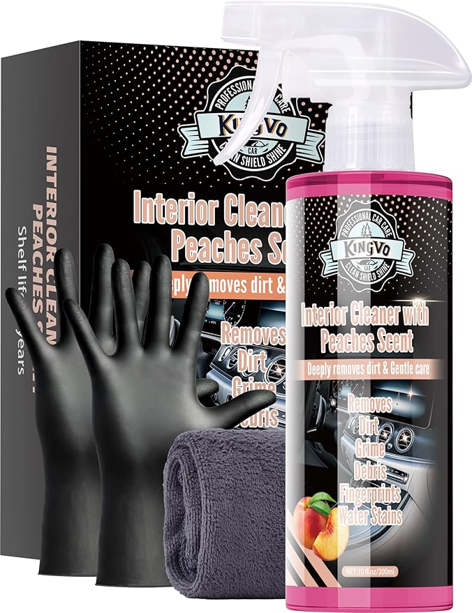 Kingvo Car Interior Cleaner, Interior Cleaner Carpet Dashboard Vinyl Sofa Leather Shiny Car Stuff Detailing Kit Cleaning Supp