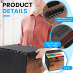 Cinnvoice File Organizer Box with Wood Grain Pattern, Hanging Collapsible File Storage Bins with Lid Plastic Slides for Schoo