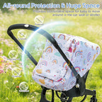 Car Seat Cover Baby Girls, Infant Car Seat Cover for Outdoor, Breathable Carseat Cover with Privacy Sun Shade & Mesh Window f