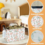 LANGYASHAN Rectangular Storage Bin Collapse Canvas Fabric Cartoon Storage Basket with Handles for Organizing Home Kitchen Boy