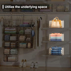 Jautokerdar 6 Tier Extra Large Hanging Storage Organizer,Hanging Closet Shelves with Dividers,Closet Organizer Wire Shelf wit