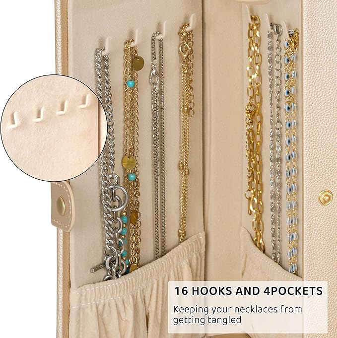 AKOZLIN 6-Tier Jewelry Box Lockable Leather Jewelry Storage Case with 5 Drawers for Women Girls Ring Necklace Earring Bracele