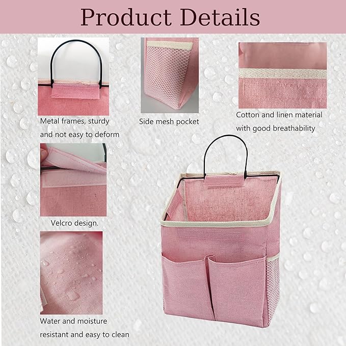 2pcs Wall Hanging Storage Bag,Wall Hanging Organizer Bags with Pockets, Wall Organizer Storage for Dormitory Bathroom Bedroom