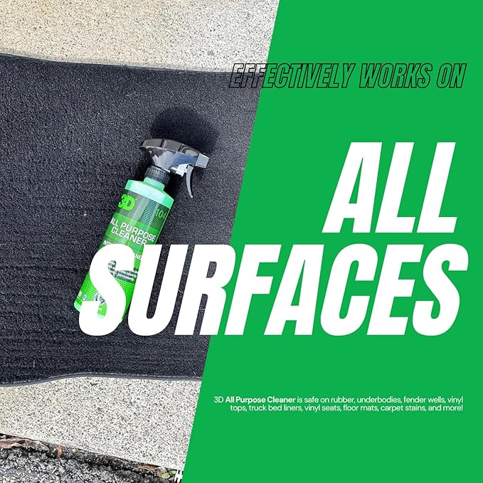 3D All Purpose Cleaner – High-Performance Interior & Exterior Car Cleaner for Vinyl, Leather, Plastic, Fabric, Carpet & More 