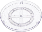 Amazon Basics 2 Tier Lazy Susan Turntable Organizer for Condiments, 12" Diameter, Clear