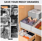 【FAMILY PACK】Drawer Organizer Clothes, 20 Pack Dresser Organizer Bins for Baby Clothes - Underwear Bra Sock Organizer - Fabri