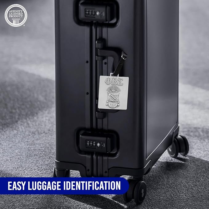 Phi Beta Sigma Fraternity Paraphernalia - Official Vendor - Luggage Tags - Set of 2 - Greek Letters and Shield
