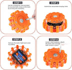 LED Road Flares roadside emergency car kit emergency road flares Kit with Magnetic Base for Vehicles & Boat | 9 Flash Modes(w