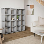Mavivegue Book Shelf, 16 Cube Storage Organizer, DIY Bookcase, Metal Cube Bookshelf,Tall Book case for Bedroom, Living Room,O