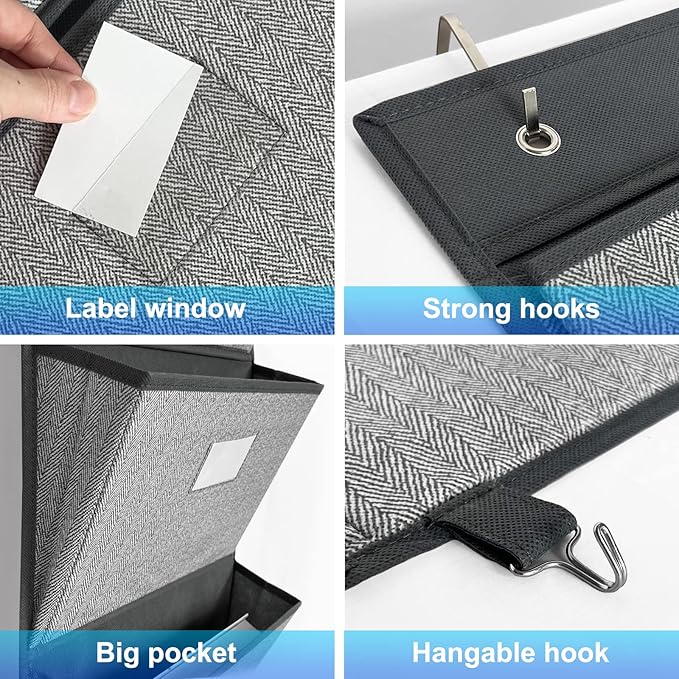 Over the Door File Organizer, Hanging File Folders, Wall Organizers and Storage for Mail, Magazine, Notebooks, Planners, Offi
